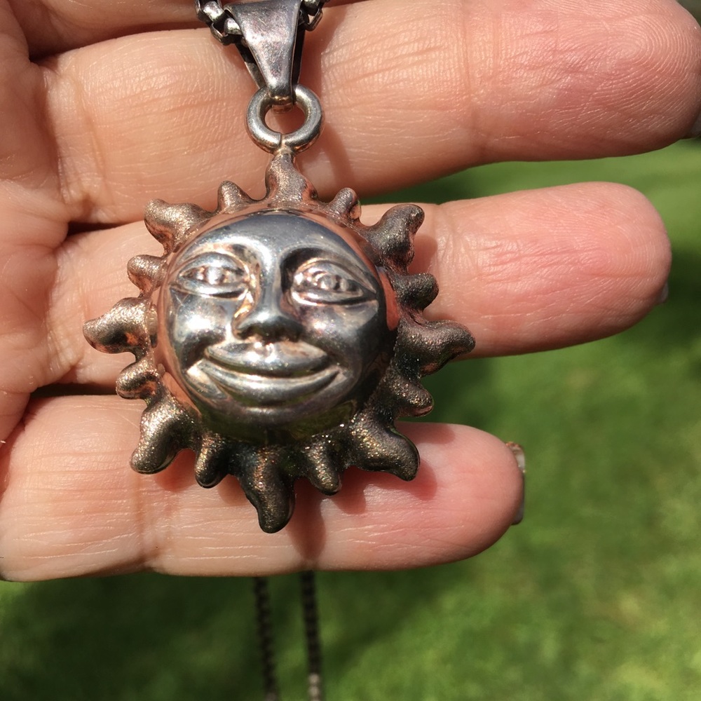 SILVER SUN GODDESS PROTECTION BROOCH .925 - 8 gm